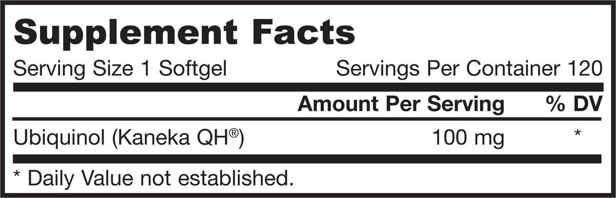 Ubiquinol QH-Absorb 100 mg - 60 capsules de gel