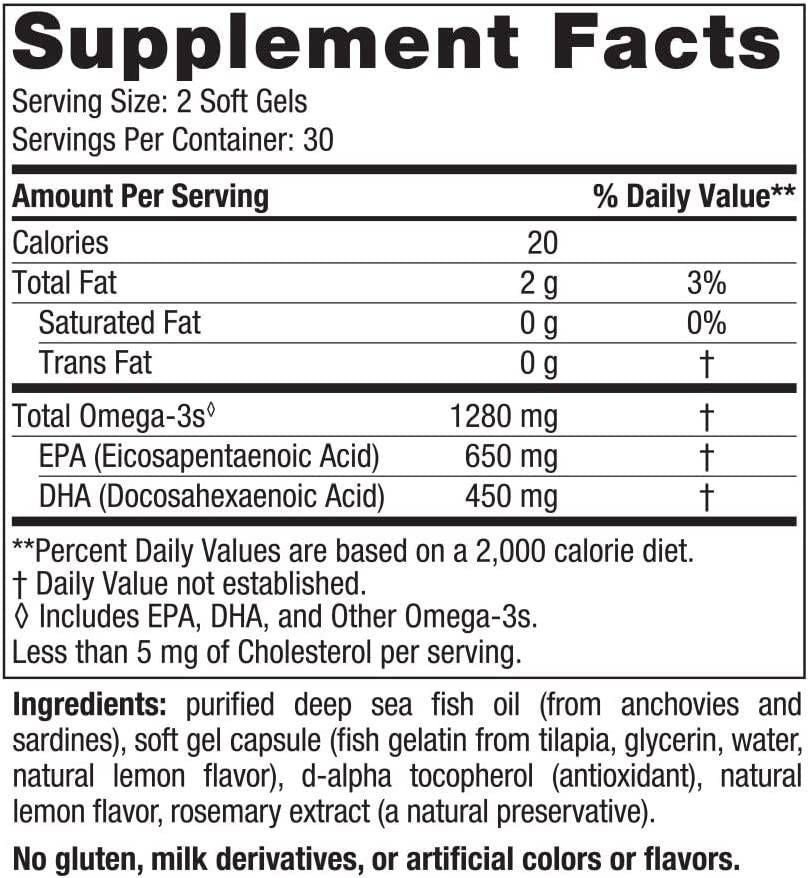 Omega ultime 1280 mg - 60 capsules de gel