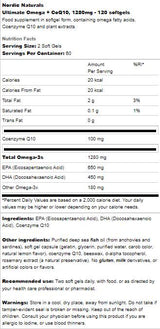 Omega ultime 1280 mg + COQ10 - 60 capsules de gel