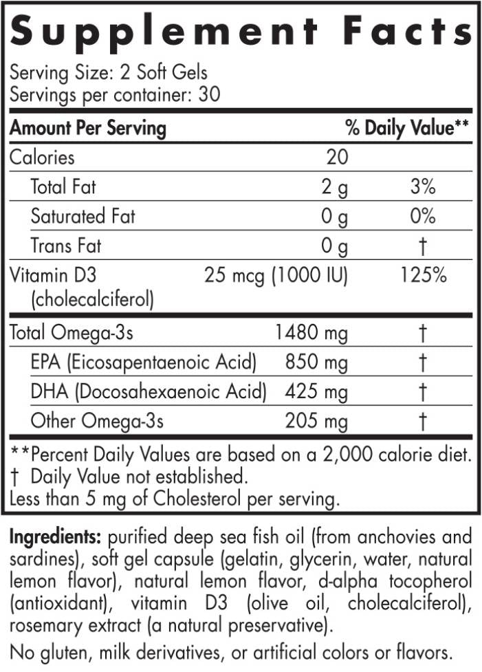 Ultime Sport Omega-D3 1480 mg - 60 capsules de gel