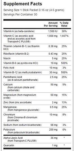Ultra 1 000 mg d'énergie C avec électrolytes 30 paquets