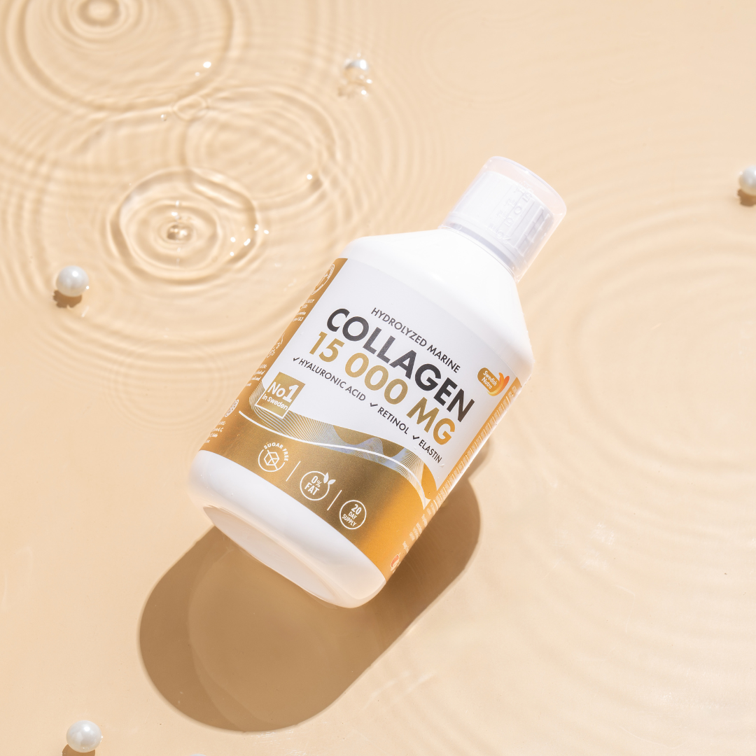 Collagène de poisson 15 000 mg avec du rétinol, Hyaluron, Elastin - 500 ml