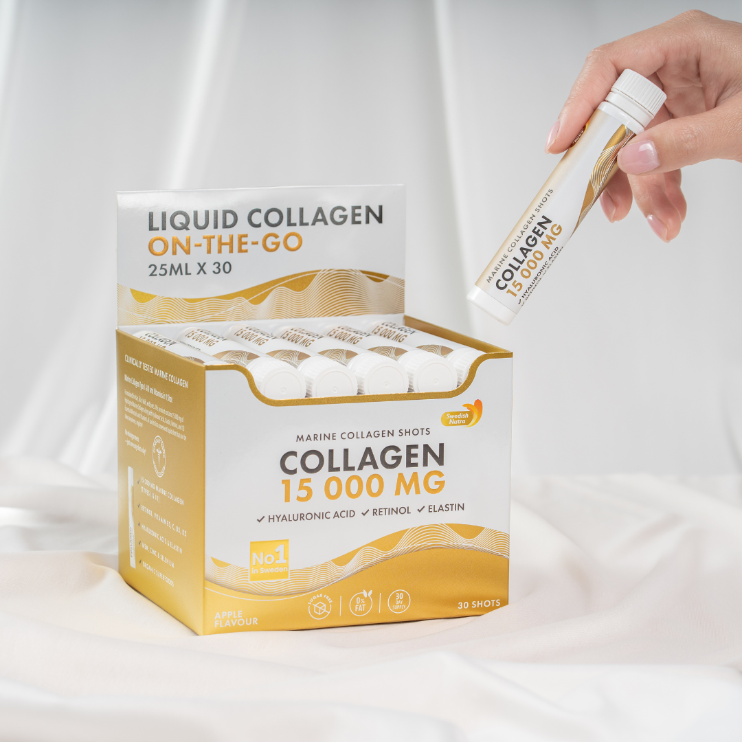 Collagène de poisson 15 000 mg avec du rétinol, de l'élastine et de l'acide hyaluronique - 30 x 25 ml