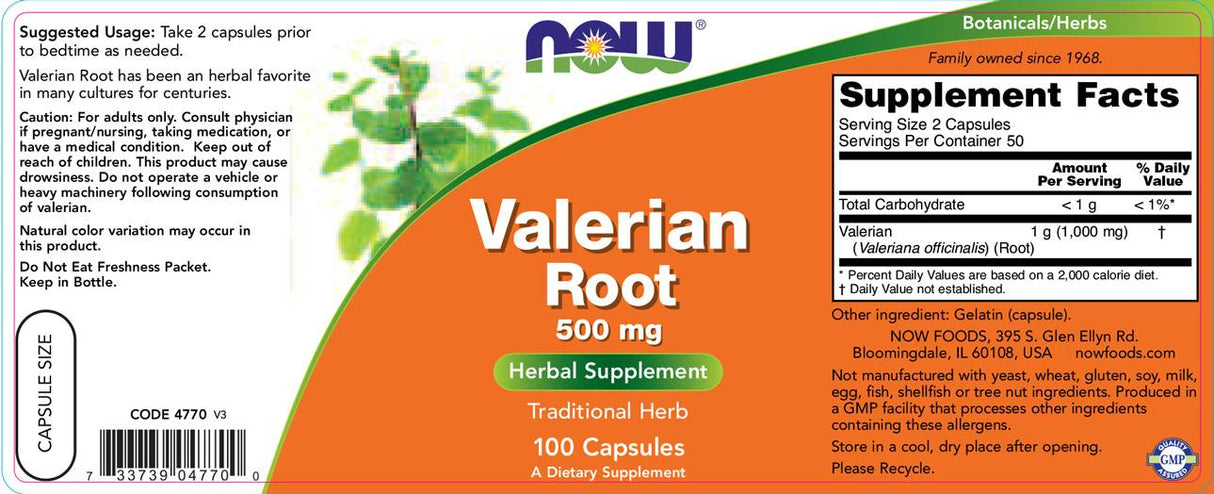 Racine de valériane 500 mg - 100 capsules
