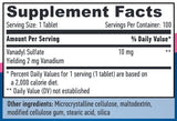 Tabs de sulfate de vanadyle 10 mg/100.