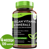 Multivitamines essentielles végétaliennes/120 capsules, 120 jours/ <tc>Nutravita</tc>