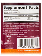 Vitamine végétalienne D3 1000 UI 60 Capsules