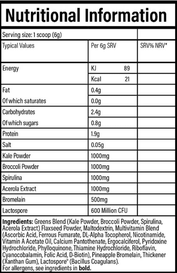 Veggie-Might | 3 en 1 Formule complète ~ Greens et multi-vitamines et probiotiques - 180 grammes