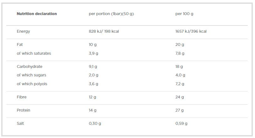 Boîte à barres protéinées végétarien/24 x 50 g - 0