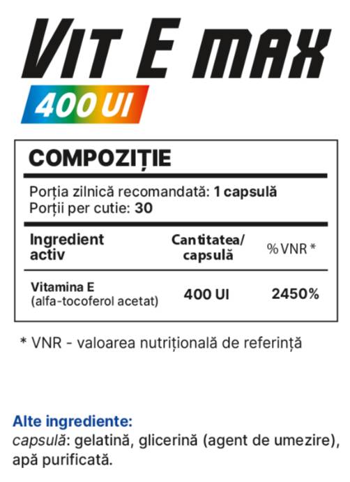 Vit E Max 400 UI - 30 capsules
