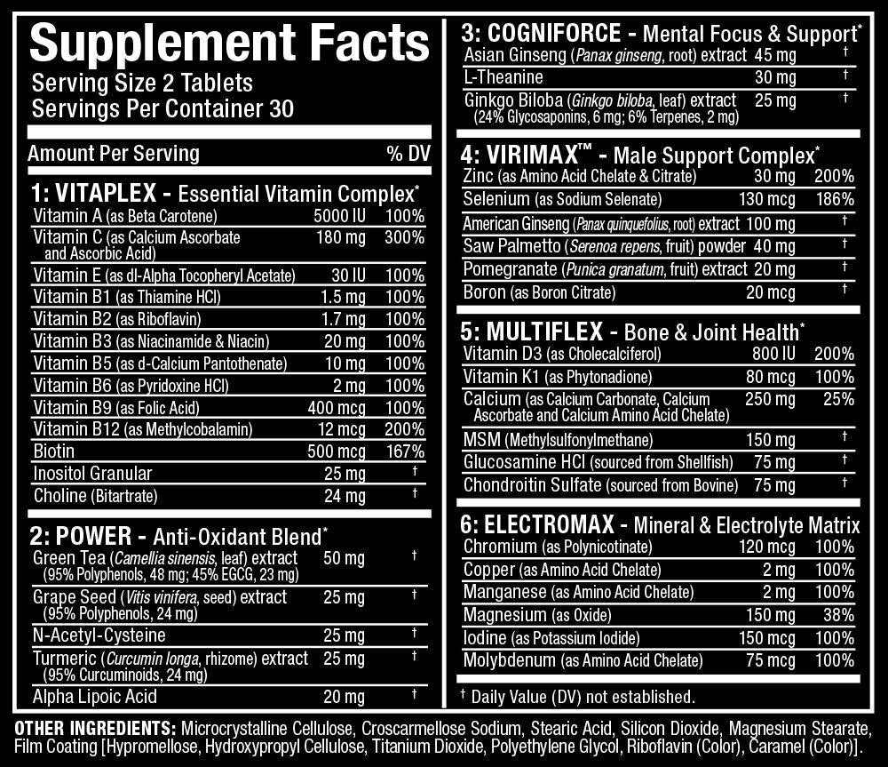 Vitaform/Prime Multi-vitamin pour hommes 60 comprimés