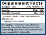 Vitamine B-1/thiamine/50 mg./100 onglets.