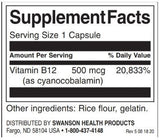 Vitamine B-12 500 MCG - 250 capsules