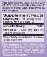 Vitamine B-12 5000mcg Dissolve rapide/100 tabs.