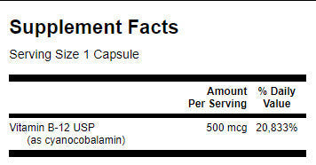 Vitamine B-12 500mcg./30 Caps - 0