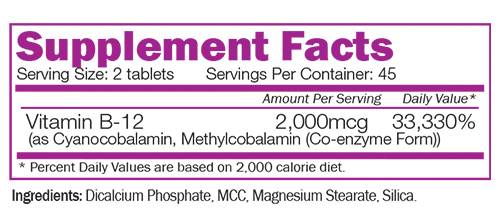 Vitamine B-12 - 90 comprimés