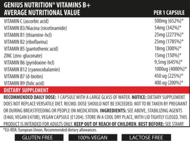 Vitamine B + - 60 capsules