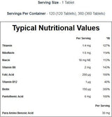 Complexe de vitamine B 360 comprimés