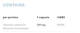 Vitamine B1 100 mg | Thiamine - 120 capsules