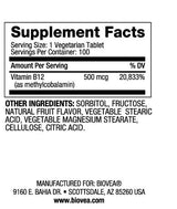 Vitamine B12 500 Methylcobalamine Dissolve rapide/100 Tabs