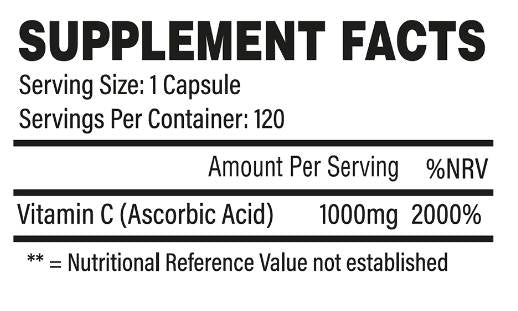Vitamine C 1000 mg - 120 capsules