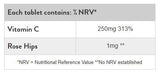 Vitamine C 250 mg | avec des hanches de rose - 100 comprimés
