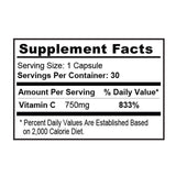 Vitamine C 750 mg/soutien du système immunitaire - 30 capsules