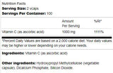 Capsules de vitamine C - 200 capsules