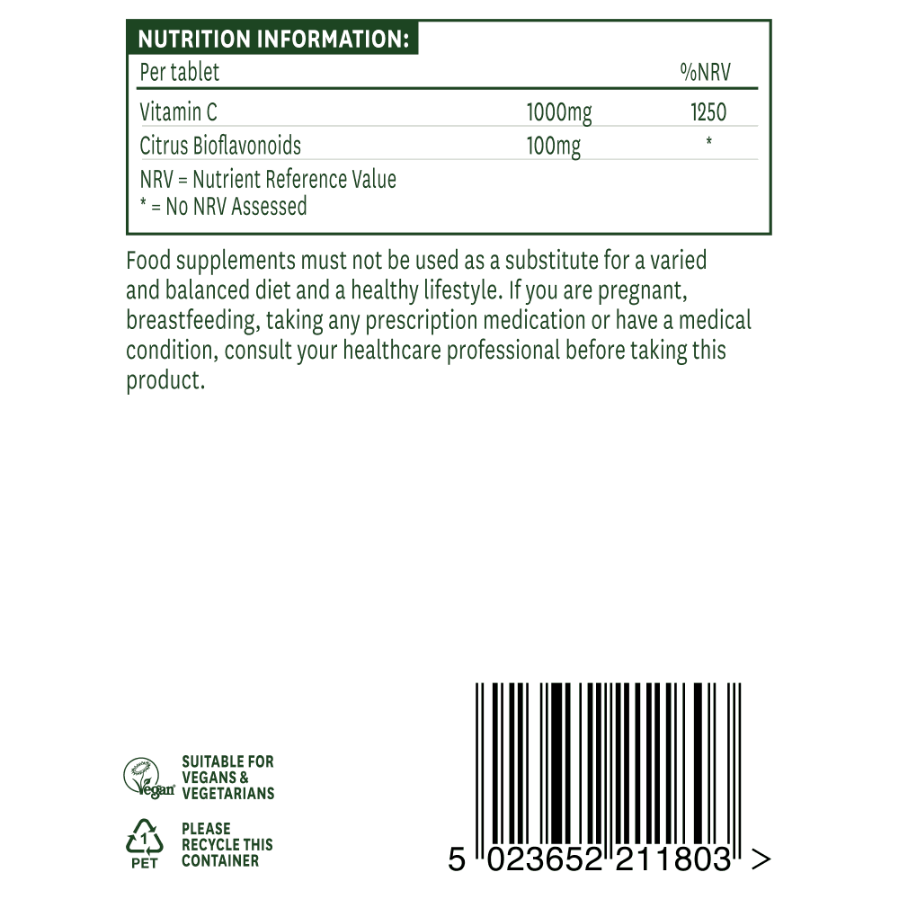 Vitamine C avec e<tc>XTEND</tc>Vitamine C à libération prolongée (ED Release) 1000 mg 90 comprimés NaturesAid