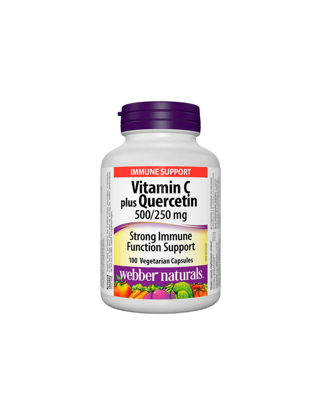 Vitamine C plus quercétine - Vitamine C 500 mg + quercétine 250 mg, 100 capsules
