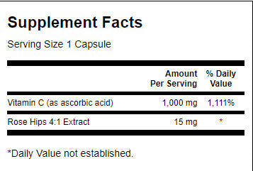 Vitamine C avec des hanches de rose 1000 mg - 90 capsules