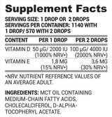 La vitamine D + E laisse tomber 30 ml
