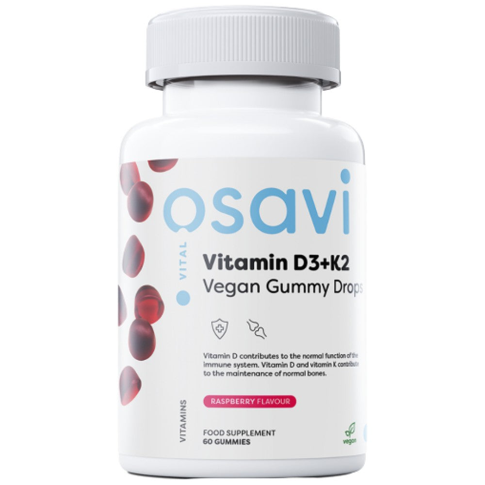 Vitamine D3 400 UI + K2 75 MCG | Gouttes gommeuses végétaliennes - 60 bonbons