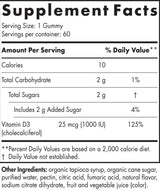 Gummies de vitamine D3 1000 UI - 60 gummies