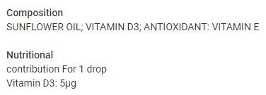 Liquide de vitamine D3 | 200 UI par goutte - 20 ml