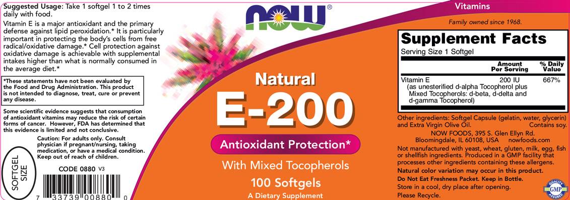 Vitamine E-200 UI MT - 100 capsules de gel