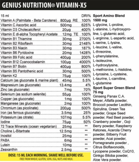 Liquide de vitamine-X5 500 ml