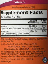 Vitamine A 25000 UI - 100 capsules de gel