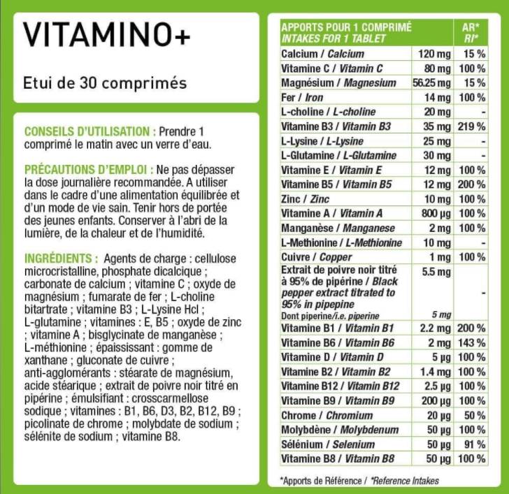 Vitamino + | Immunité et fatigue Multivitamin Complex - 30 capsules