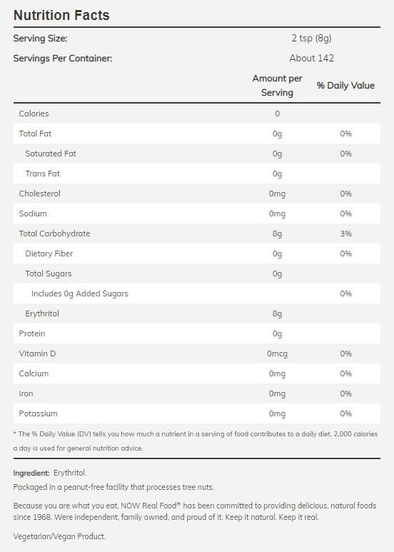 Érythritol/keto amical zéro calories édulcorant - 1134 grammes