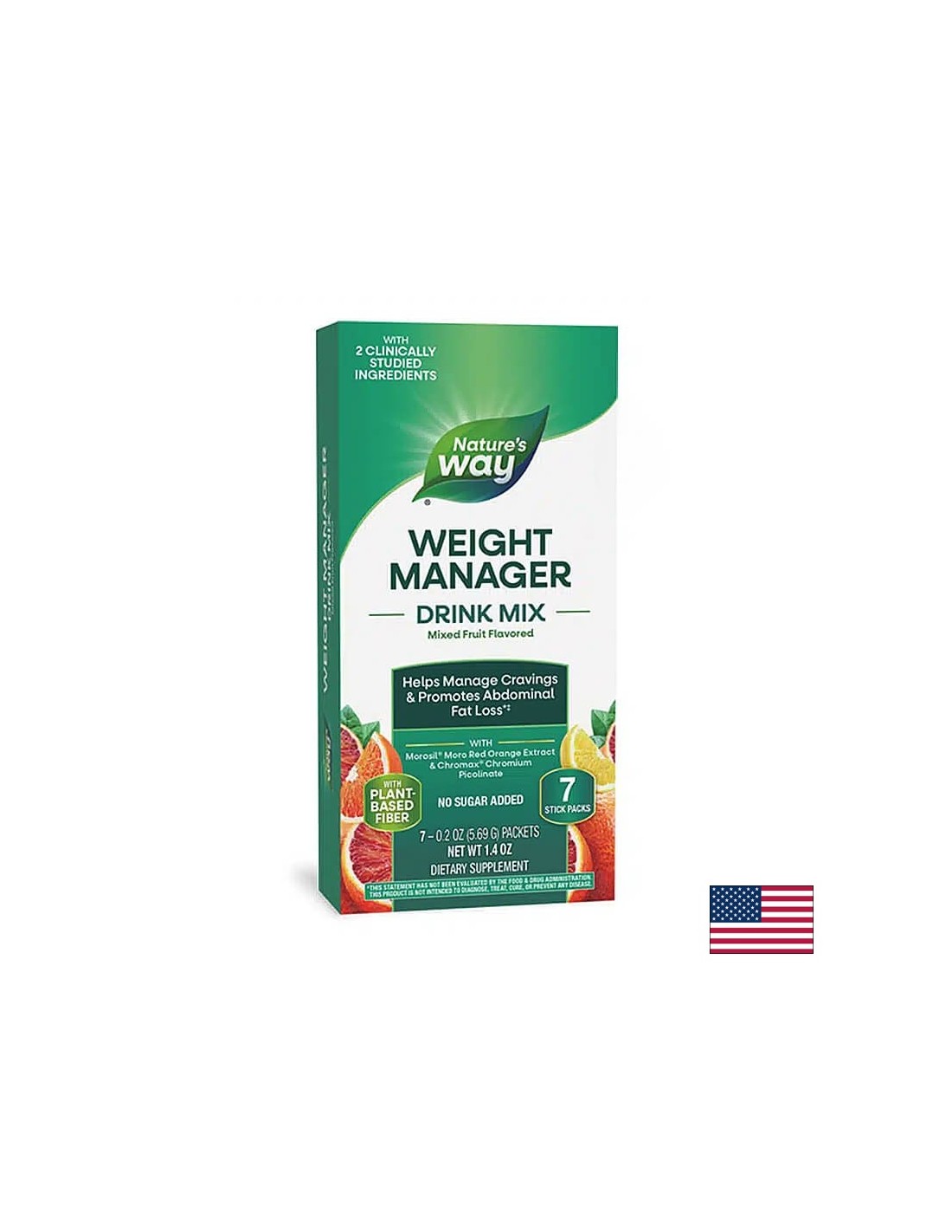 Formule d'appétit, de poids et de contrôle des graisses du ventre - Gestionnaire de poids, 7 sachets, aromatisé aux fruits
