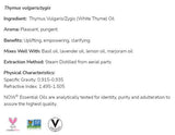 Huile de thym blanc | 100% thymus vulgaris/zygis - 30 ml