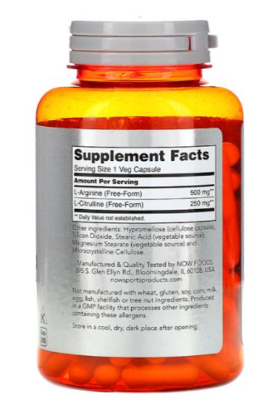 Arginine et citrulline - 120 capsules