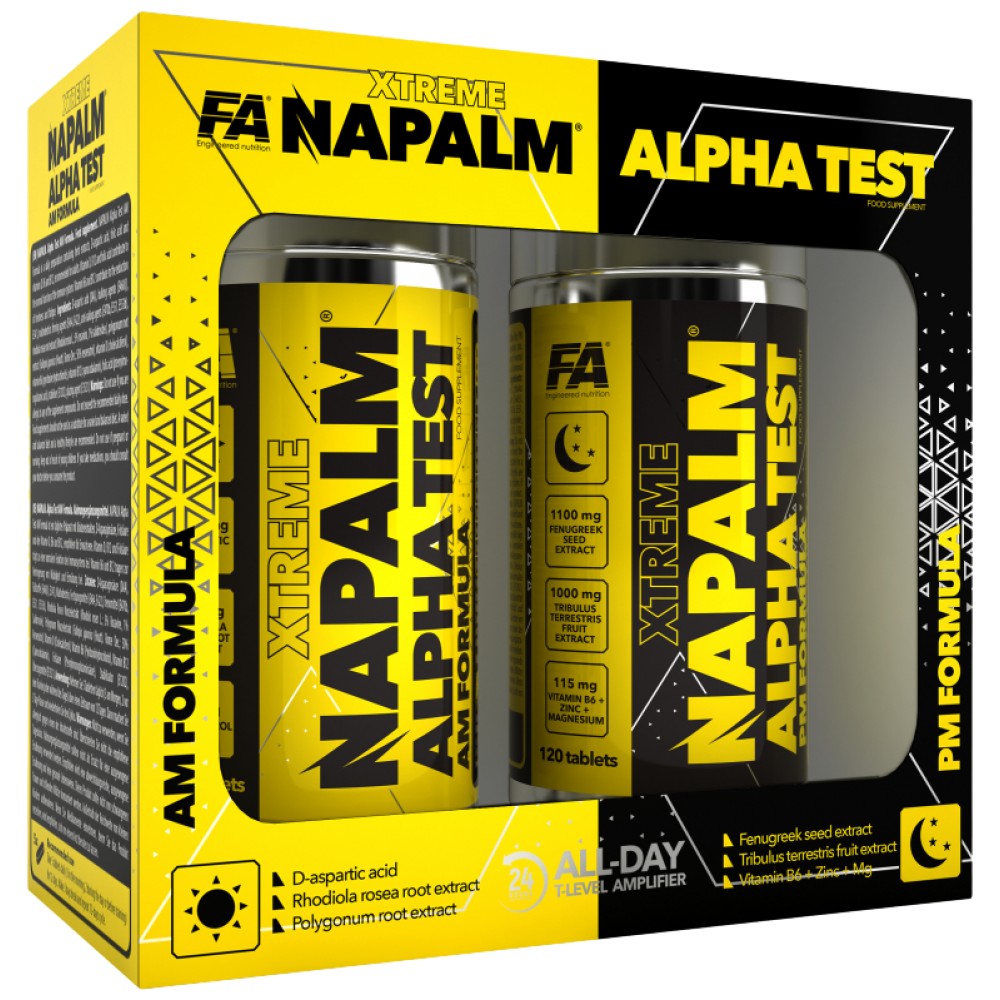 Test de Xtreme Napalm Alpha | Formule AM ​​& PM - 120 + 120 comprimés