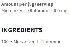 Poudre de L-glutamine - 250 grammes