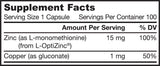 Balance zinc/L-opti Zinc 15 mg - 100 capsules