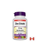 Citrate de zinc/zinc (citrate), 50 mg, 180 comprimés