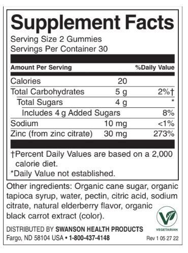 Gummies en zinc | Sureau - 60 comprimés à croquer