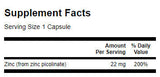 Corps picolinal de zinc Forme préférée 22 mg./60 Caps. - 0