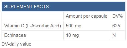 Vitamine C 500 + échinacée - 120 capsules